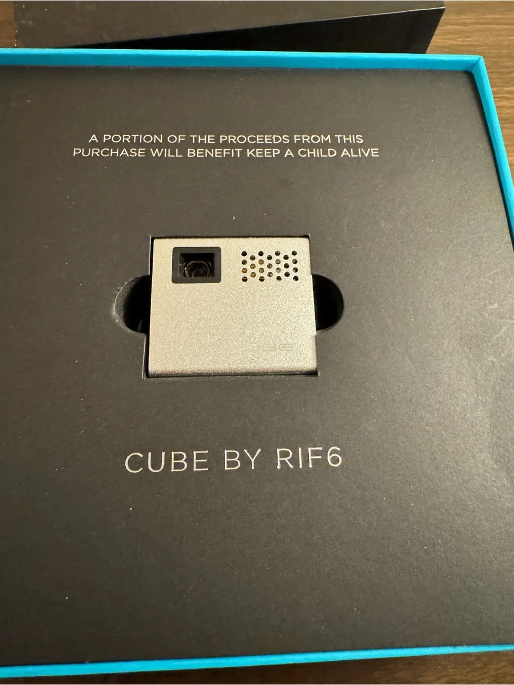 RIF6 Cube Mobile Projector Mini Portable Pico Projector w/ Box Remote Tripod